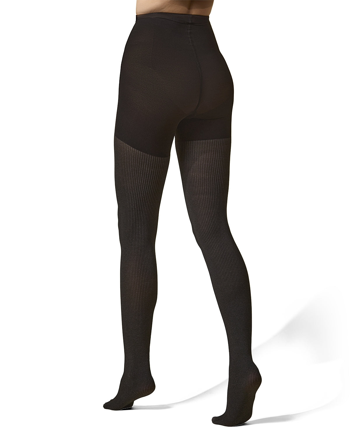Women's BodySmootHers Pin Rib Shaper Tights : Color: Black