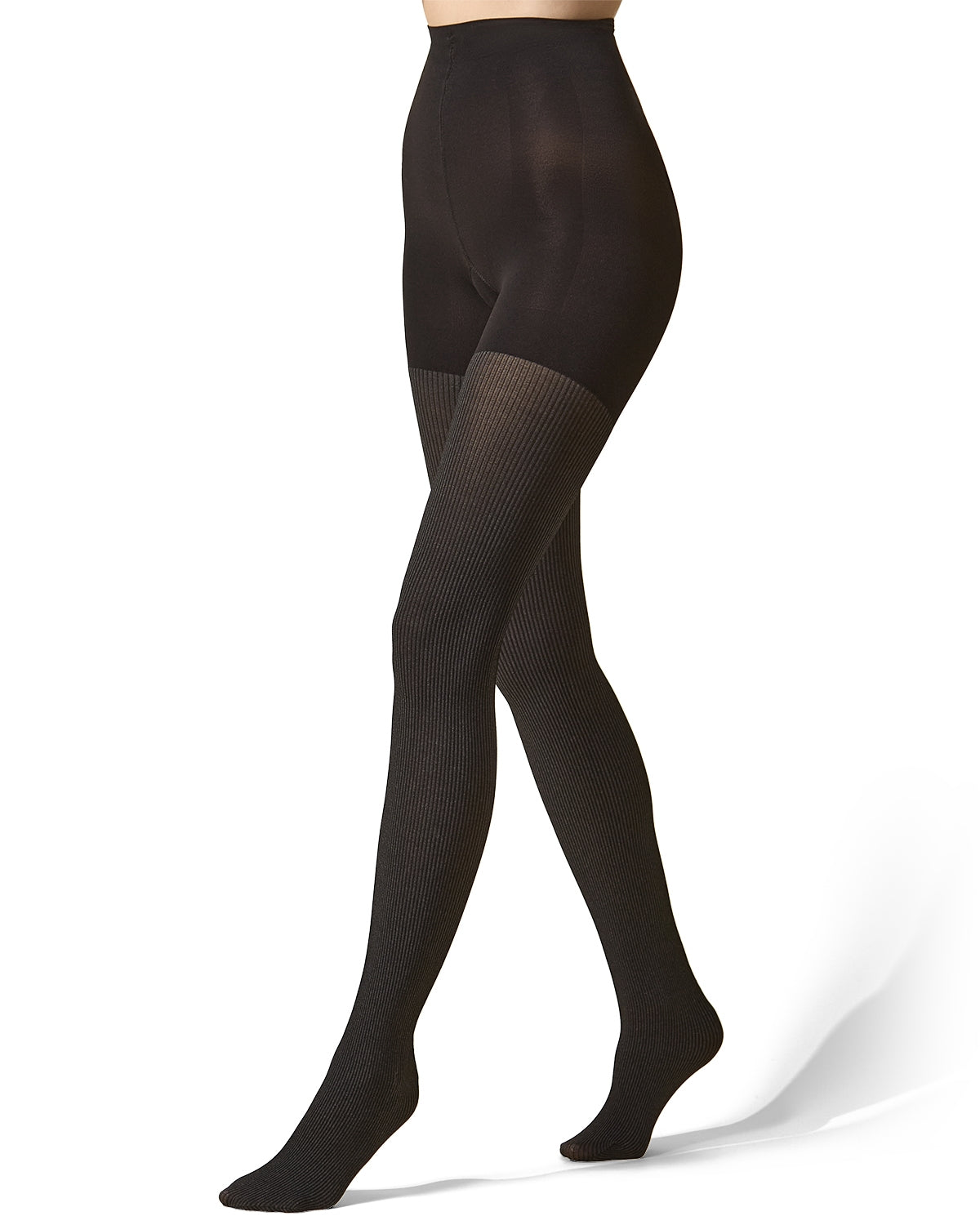 Women's BodySmootHers Pin Rib Shaper Tights : Color: Black