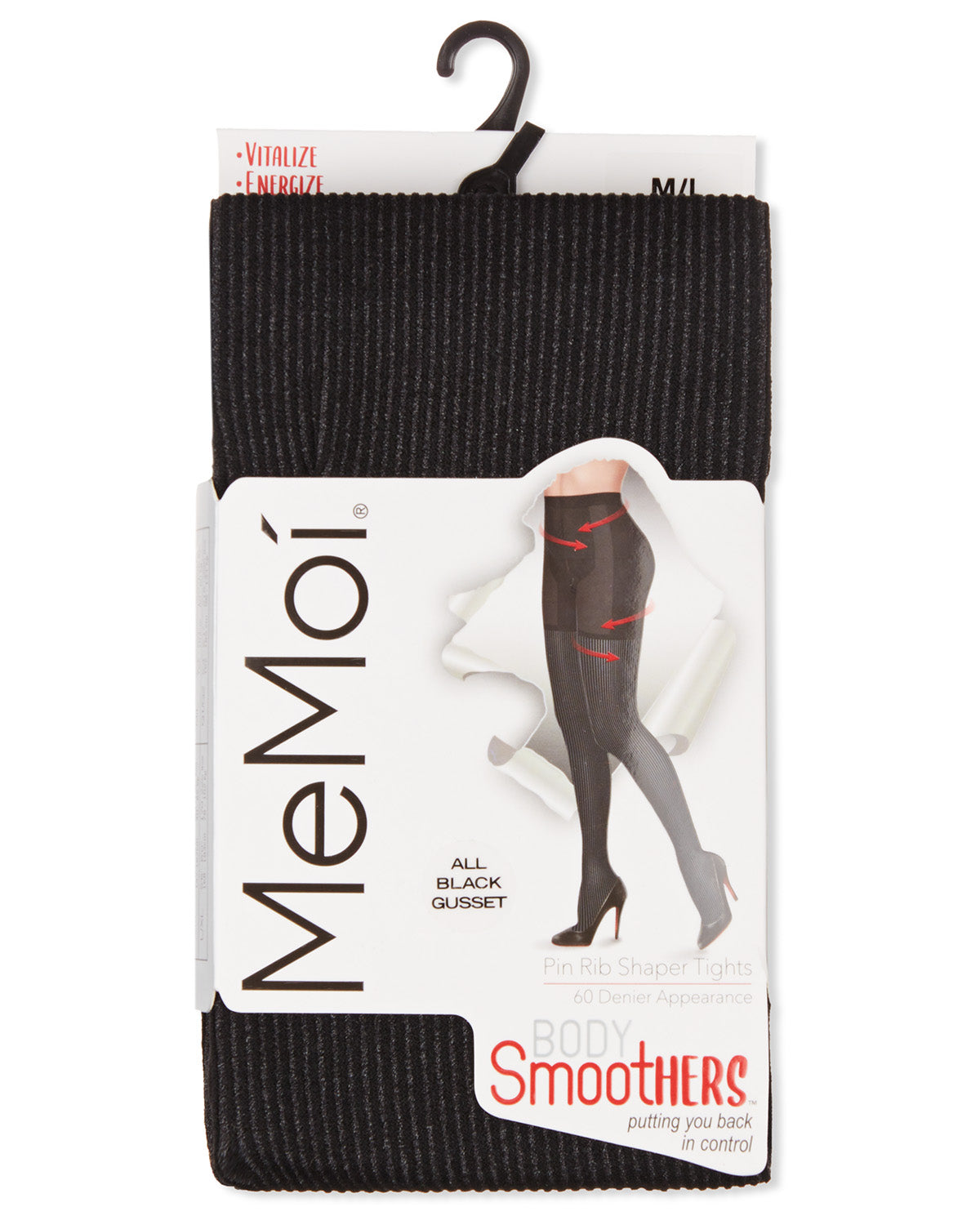 Women's BodySmootHers Pin Rib Shaper Tights : Color: Black