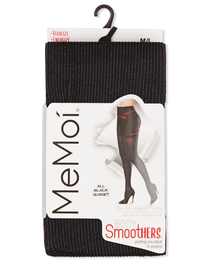 Women's BodySmootHers Pin Rib Shaper Tights : Color: Black