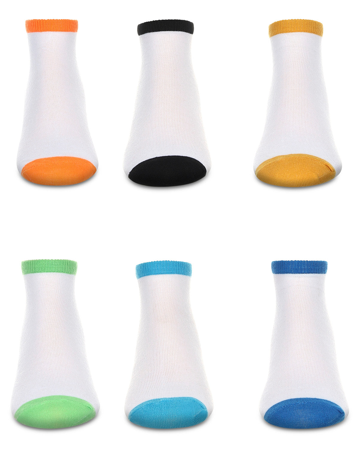 Rim Topped Low-Cut Socks 6-Pack : Color: White Multi