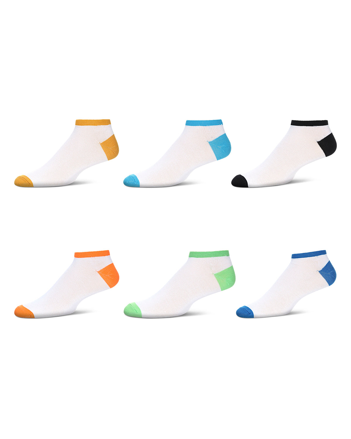 Rim Topped Low-Cut Socks 6-Pack : Color: White Multi