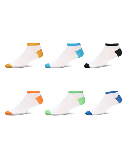 Rim Topped Low-Cut Socks 6-Pack : Color: White Multi