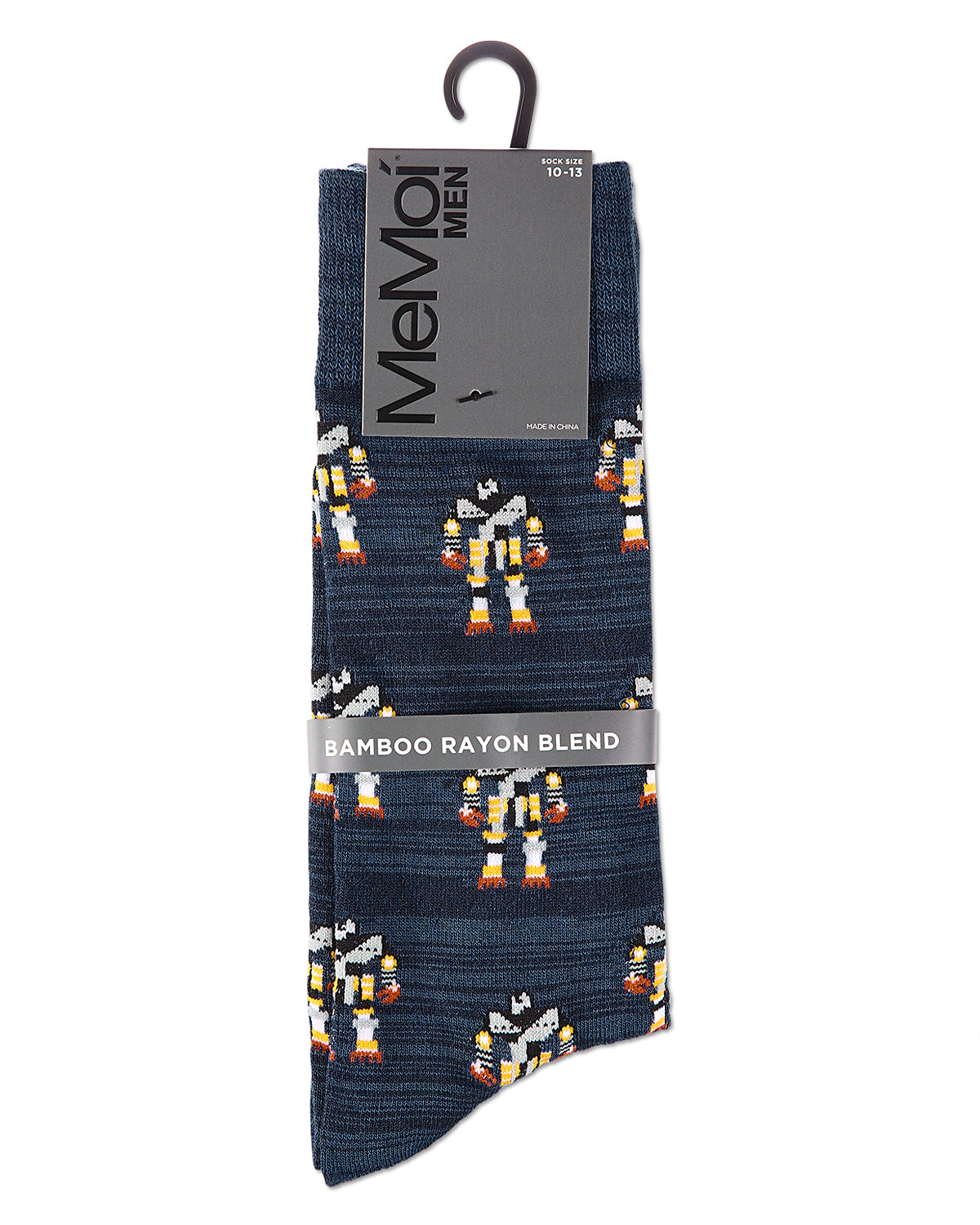Robot Overlords Bamboo Blend Cartoon Men's Socks : Color: Black