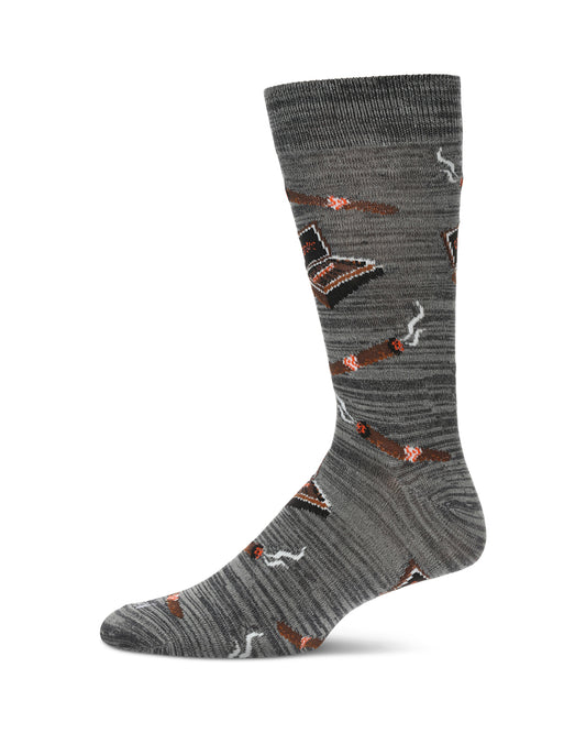Smoker's Delight Cigar Bamboo Blend Men's Socks : Color: Asphalt