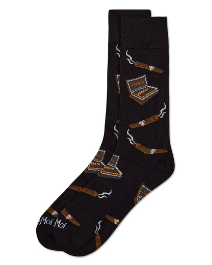 Smoker's Delight Cigar Bamboo Blend Men's Socks : Color: Black