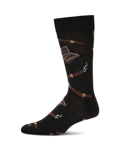 Smoker's Delight Cigar Bamboo Blend Men's Socks : Color: Black