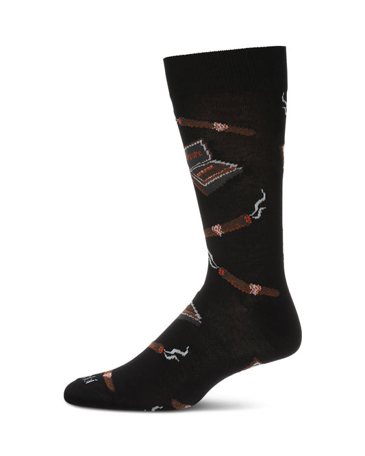 Smoker's Delight Cigar Bamboo Blend Men's Socks : Color: Black