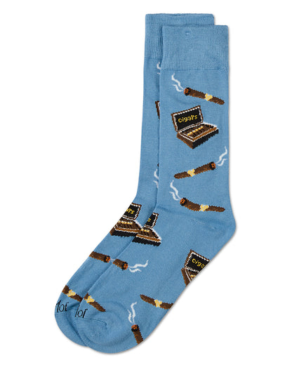 Smoker's Delight Cigar Bamboo Blend Men's Socks : Color: Blue