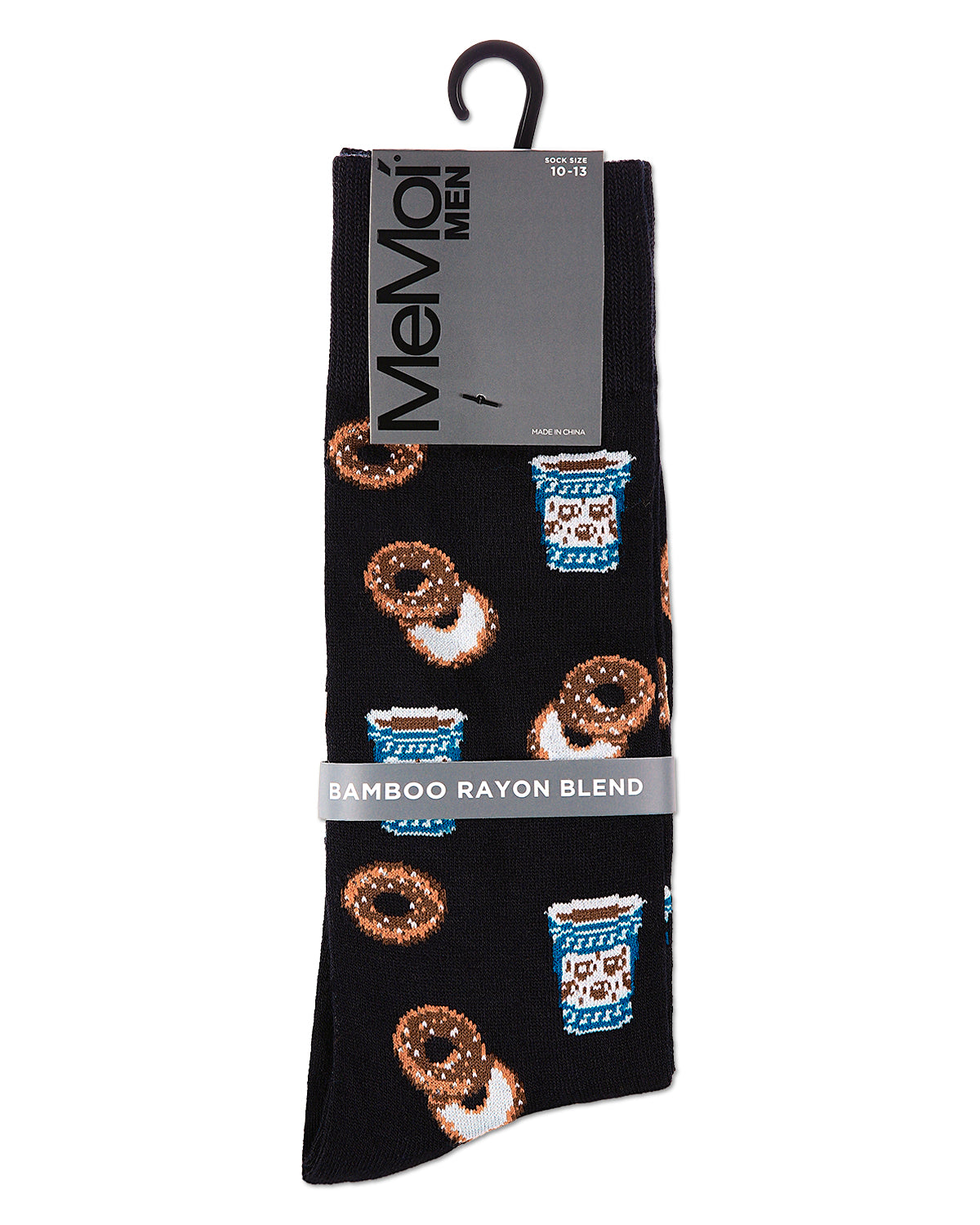 Men's Bagel Shop Bamboo Blend Men's Crew Socks : Color: Black
