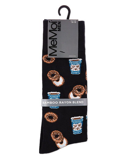 Men's Bagel Shop Bamboo Blend Men's Crew Socks : Color: Black