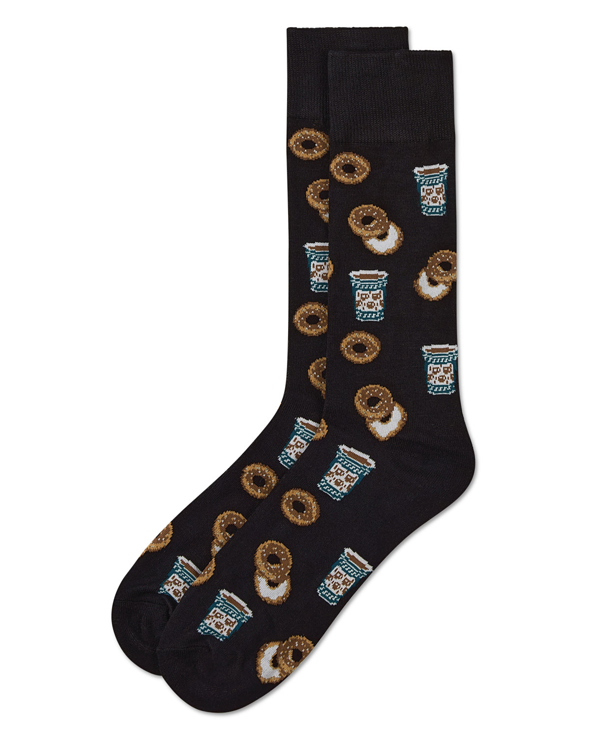 Men's Bagel Shop Bamboo Blend Men's Crew Socks : Color: Black