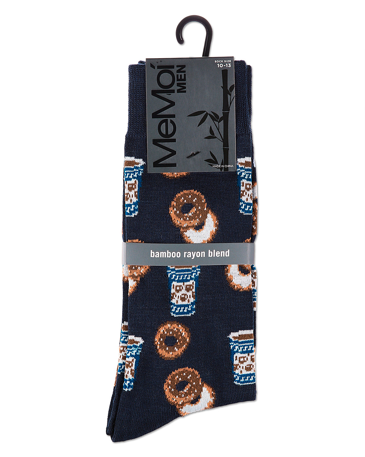 Men's Bagel Shop Bamboo Blend Men's Crew Socks : Color: Black