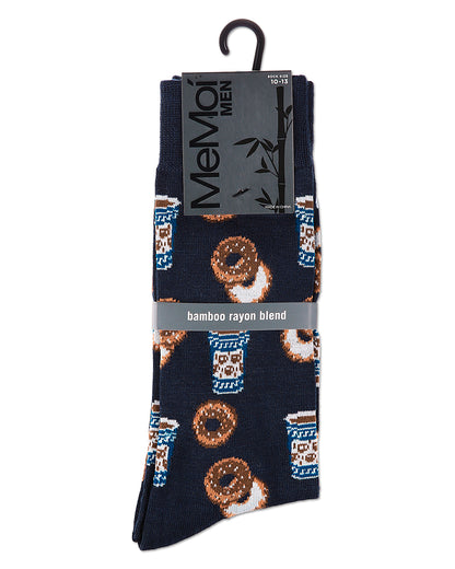 Men's Bagel Shop Bamboo Blend Men's Crew Socks : Color: Black
