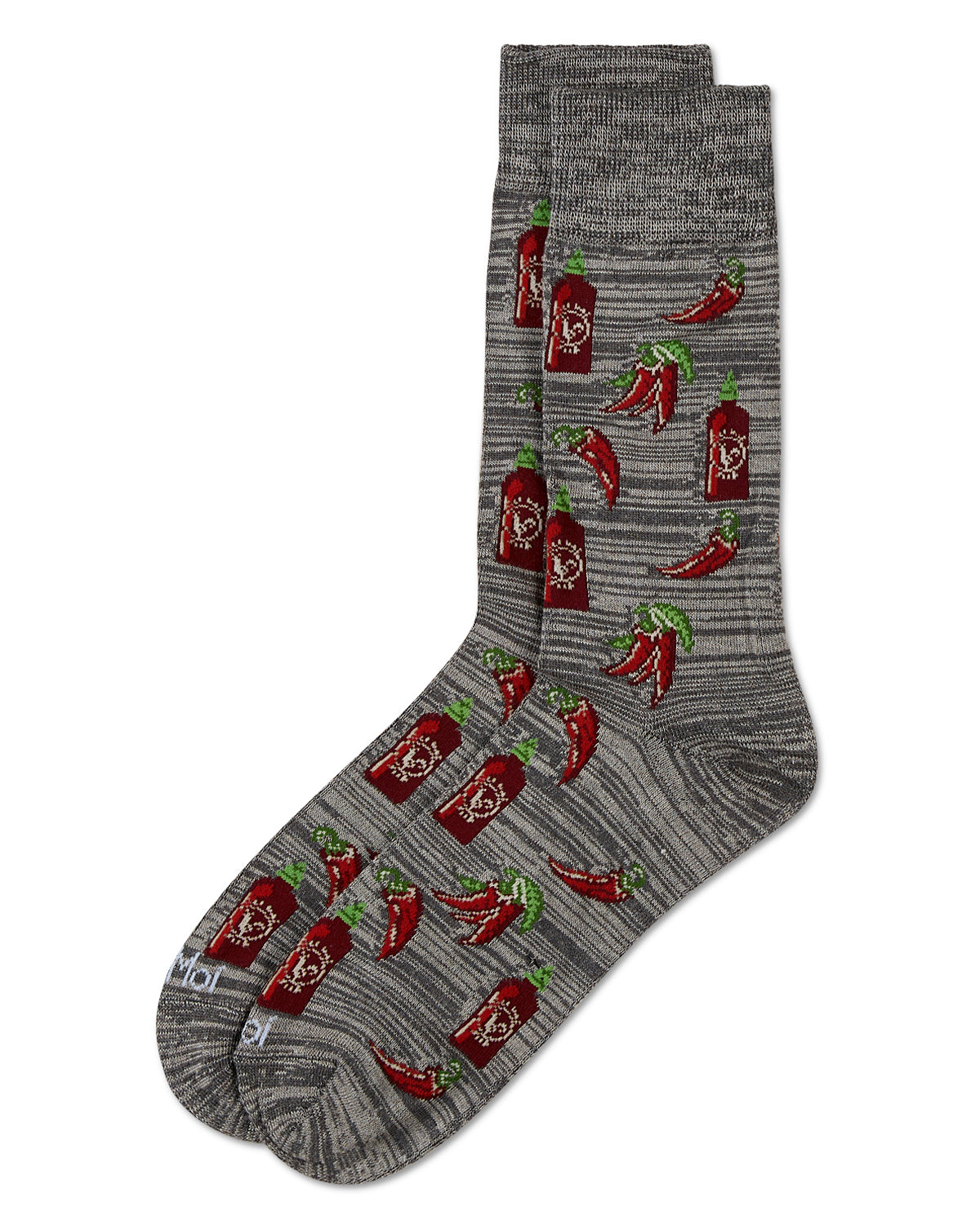 Hot Stuff Sriracha Bamboo Blend Men's Crew Socks : Color: Asphalt