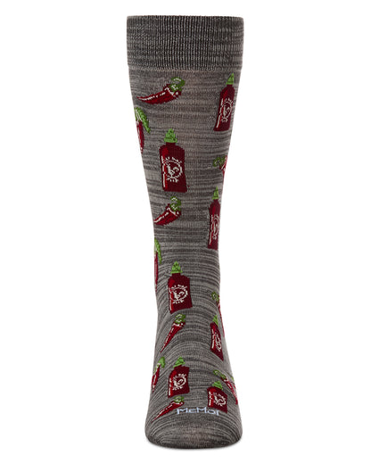 Hot Stuff Sriracha Bamboo Blend Men's Crew Socks : Color: Asphalt