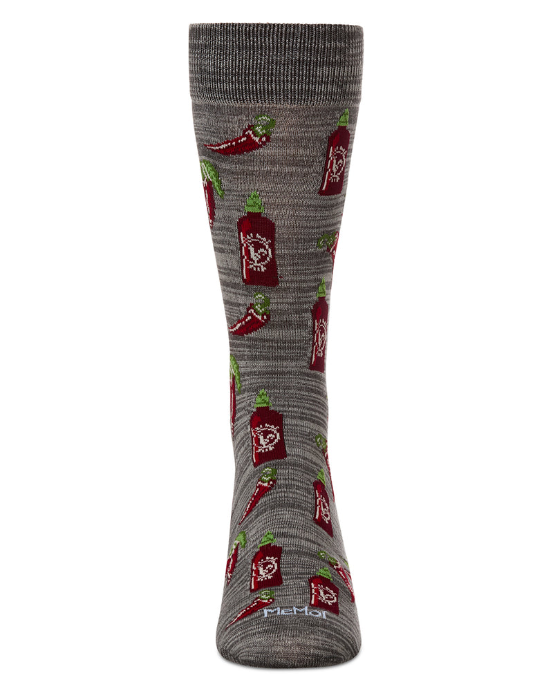 Hot Stuff Sriracha Bamboo Blend Men's Crew Socks