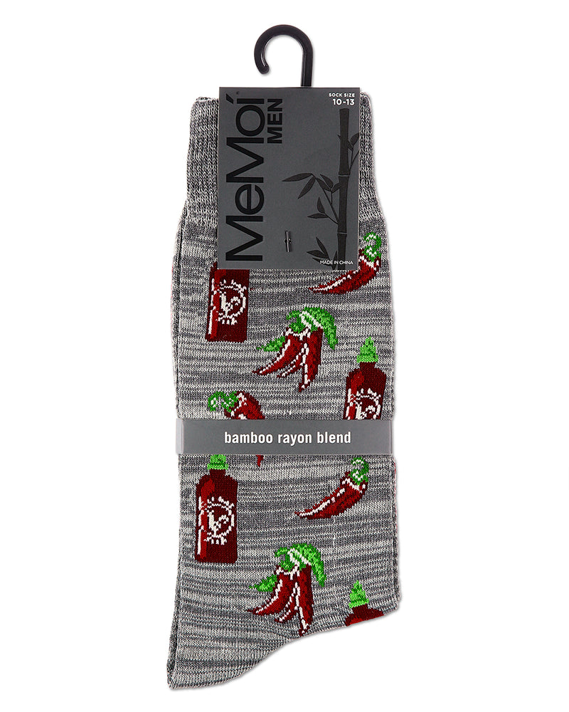 Hot Stuff Sriracha Bamboo Blend Men's Crew Socks