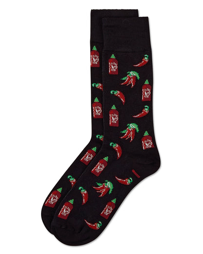 Hot Stuff Sriracha Bamboo Blend Men's Crew Socks : Color: Asphalt