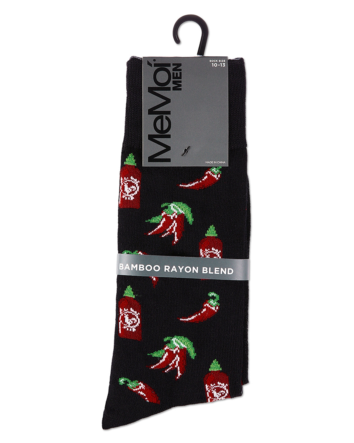 Hot Stuff Sriracha Bamboo Blend Men's Crew Socks : Color: Asphalt
