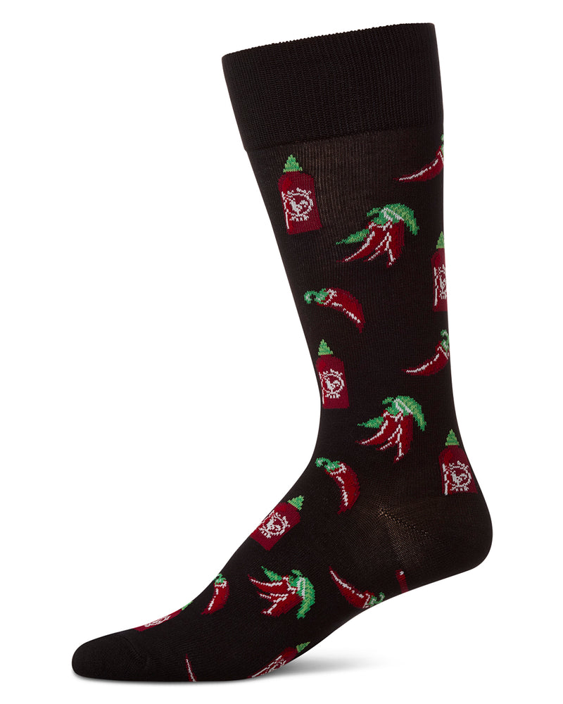 Hot Stuff Sriracha Bamboo Blend Men's Crew Socks