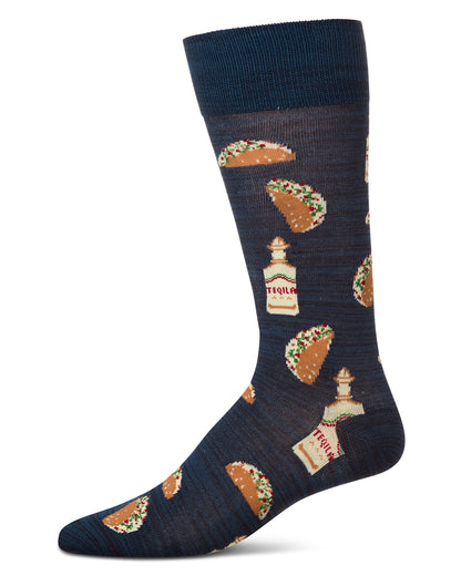 Taco Tuesday Bamboo Blend Novelty Socks : Color: Black
