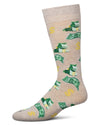 Money Bags Cash Print Bamboo Blend Men's Crew Socks : Color: Oatmeal Heather