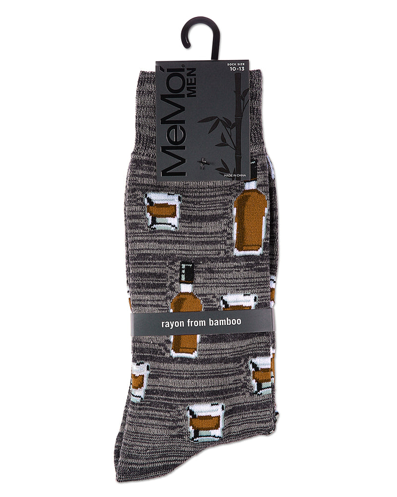 Whiskey Bar Conversational Bamboo Blend Men's Socks