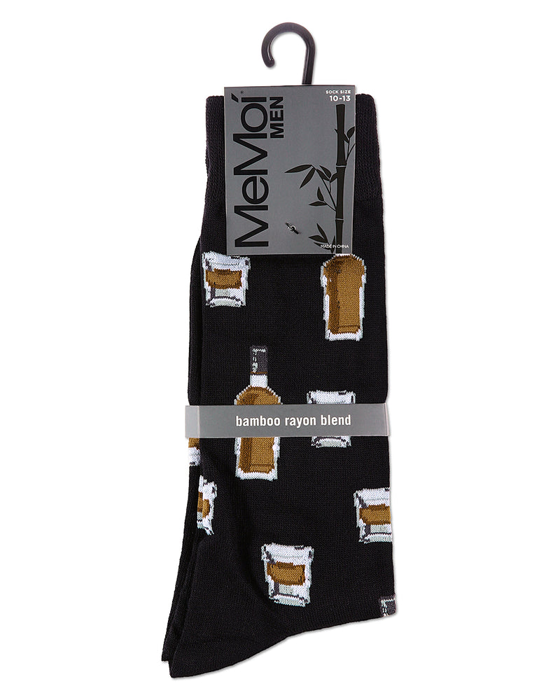 Whiskey Bar Conversational Bamboo Blend Men's Socks