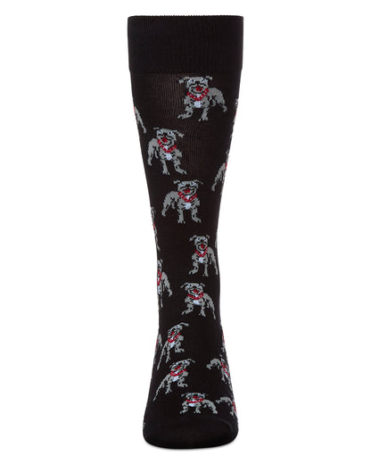Men's American Bully Dog Bamboo Blend Crew Socks : Color: Black