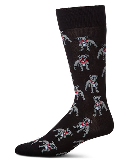 Men's American Bully Dog Bamboo Blend Crew Socks : Color: Black