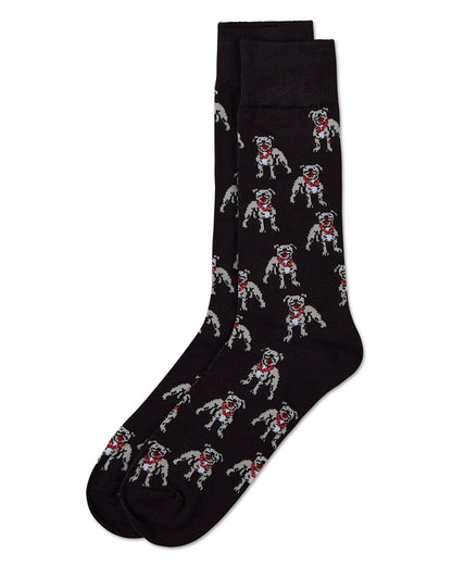 Men's American Bully Dog Bamboo Blend Crew Socks : Color: Black