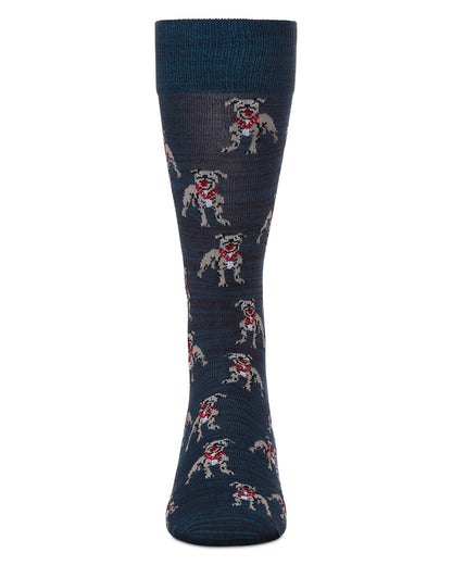 Men's American Bully Dog Bamboo Blend Crew Socks : Color: Black