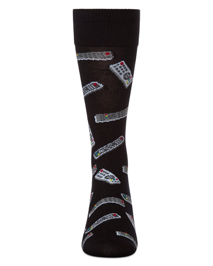 Control Center Remote Men's Bamboo Blend Crew Socks : Color: Black