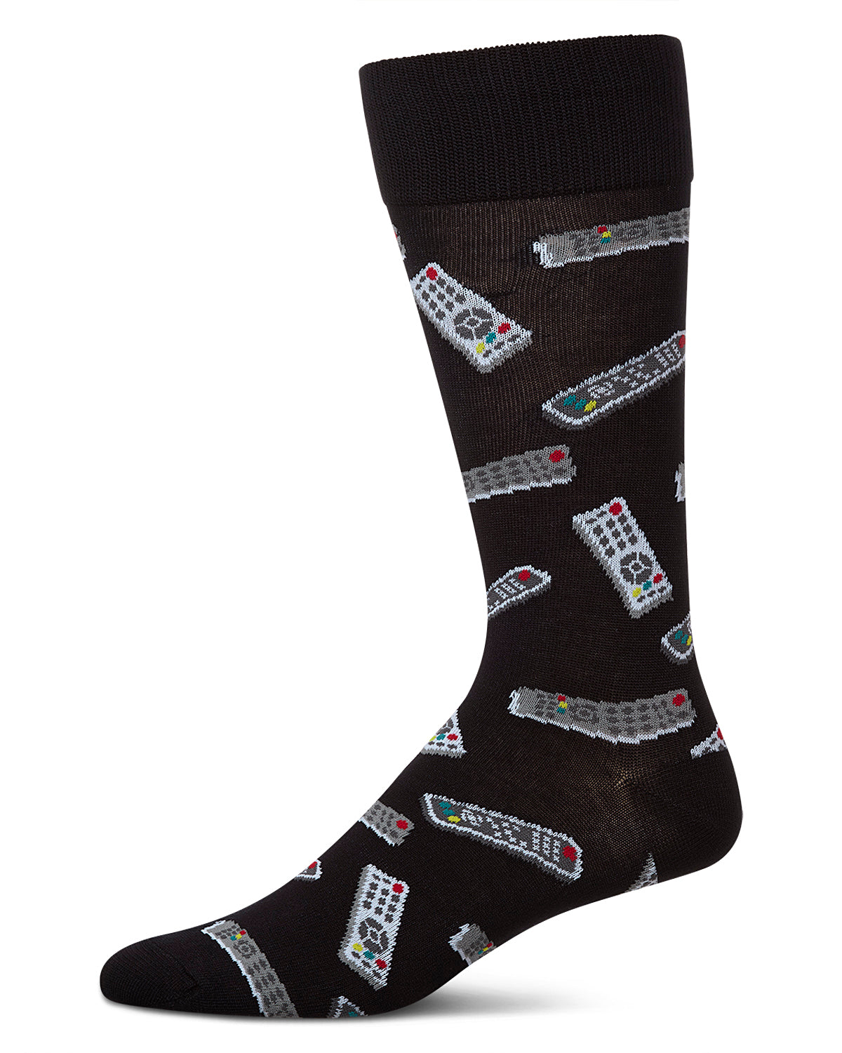 Control Center Remote Men's Bamboo Blend Crew Socks : Color: Black