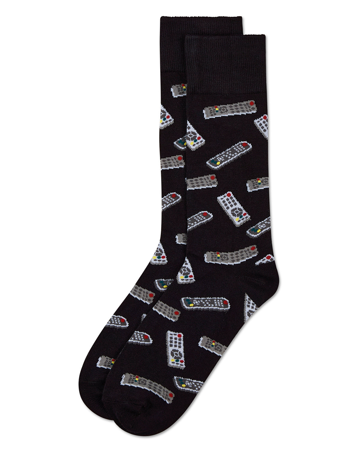 Control Center Remote Men's Bamboo Blend Crew Socks : Color: Black