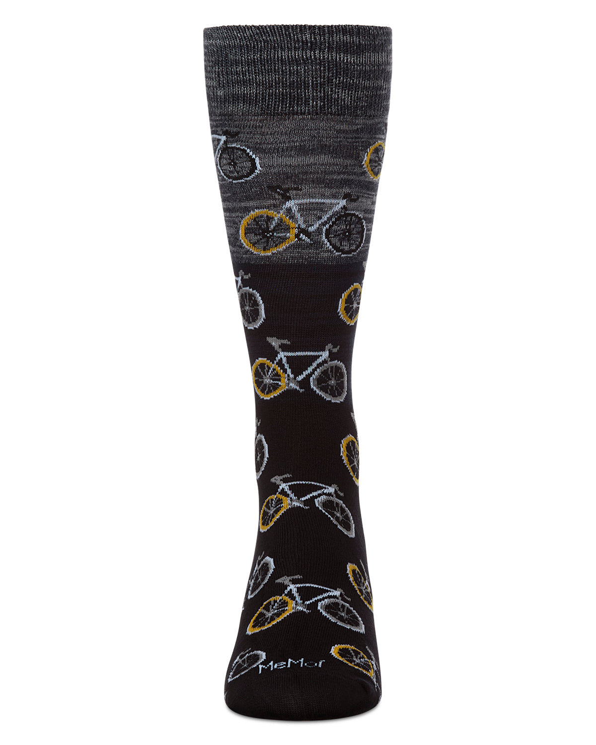Men's Bicycles Patterned Rayon From Bamboo Crew Socks : Color: Black
