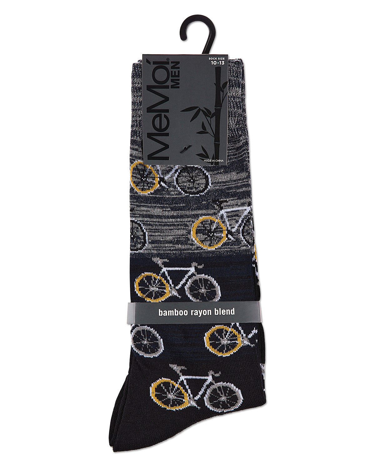 Men's Bicycles Patterned Rayon From Bamboo Crew Socks : Color: Black