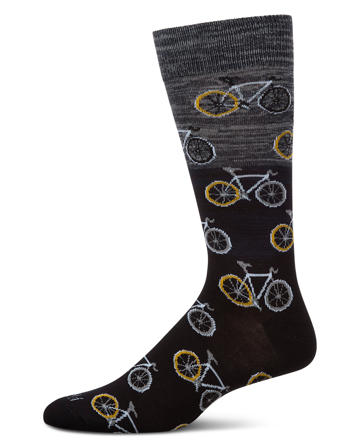 Men's Bicycles Patterned Rayon From Bamboo Crew Socks : Color: Black