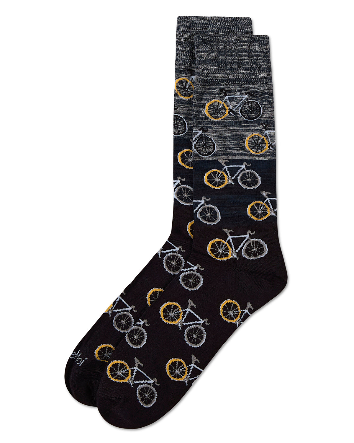 Men's Bicycles Patterned Rayon From Bamboo Crew Socks : Color: Black