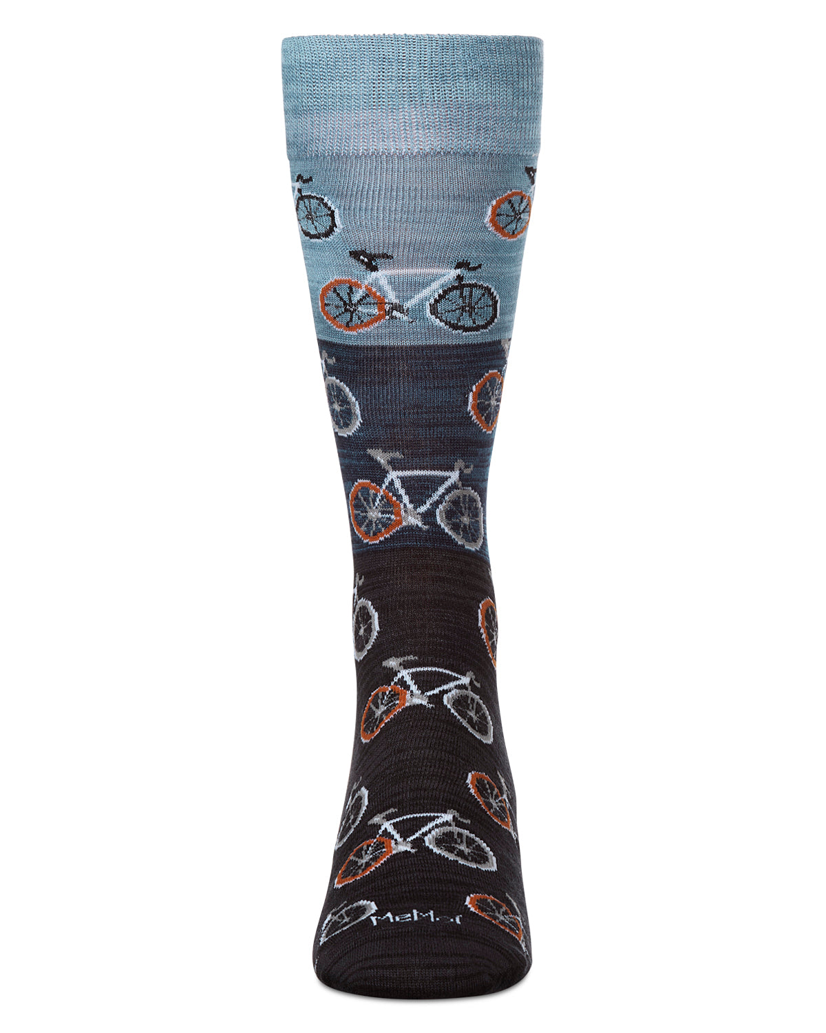Men's Bicycles Patterned Rayon From Bamboo Crew Socks : Color: Navy Blazer