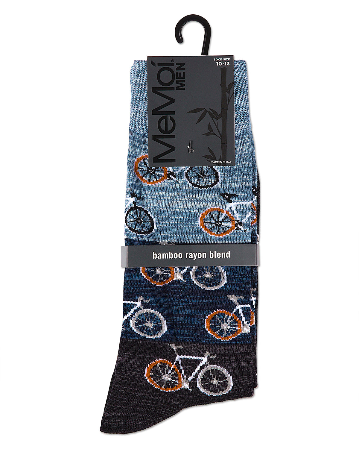 Men's Bicycles Patterned Rayon From Bamboo Crew Socks : Color: Navy Blazer