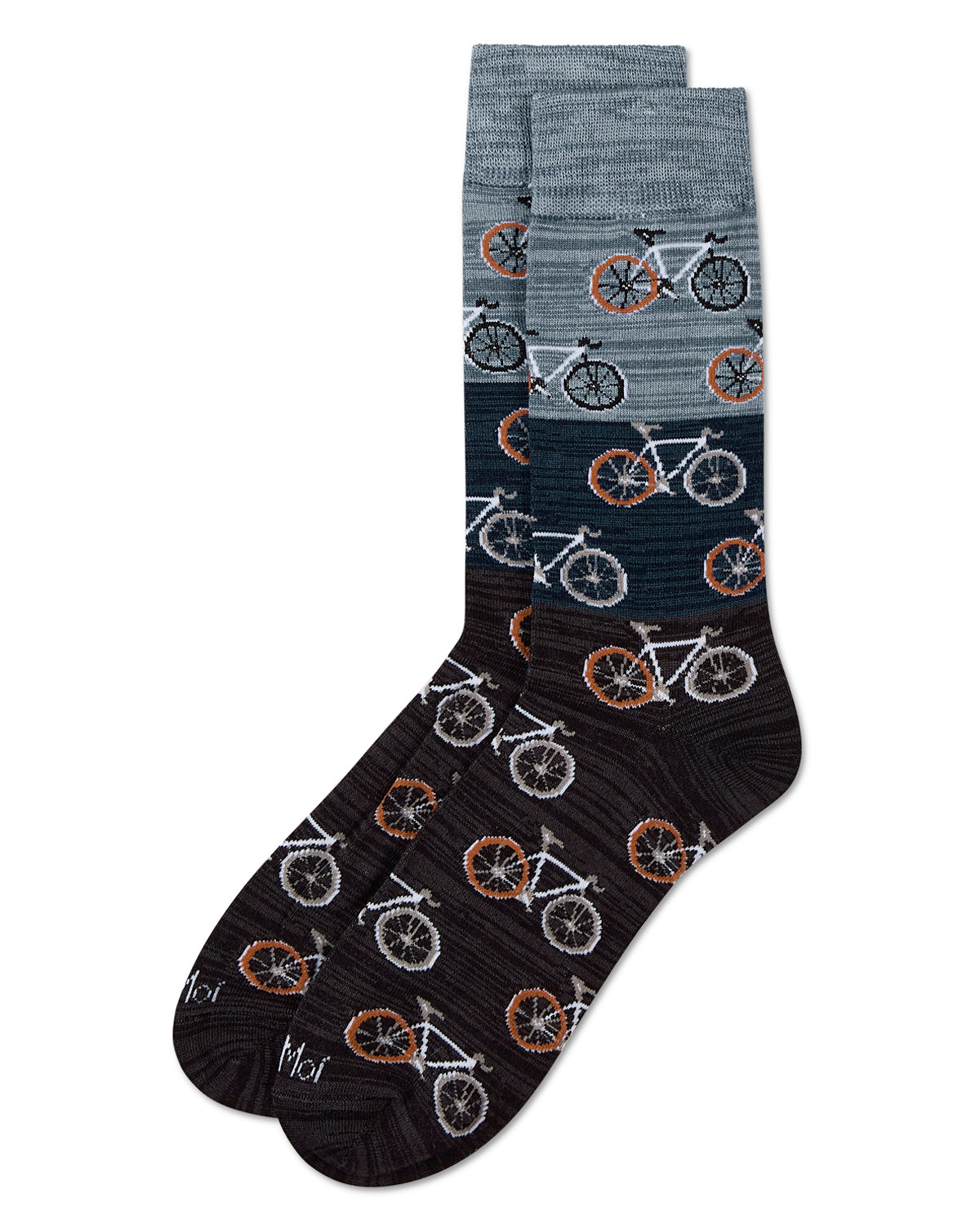 Men's Bicycles Patterned Rayon From Bamboo Crew Socks : Color: Navy Blazer