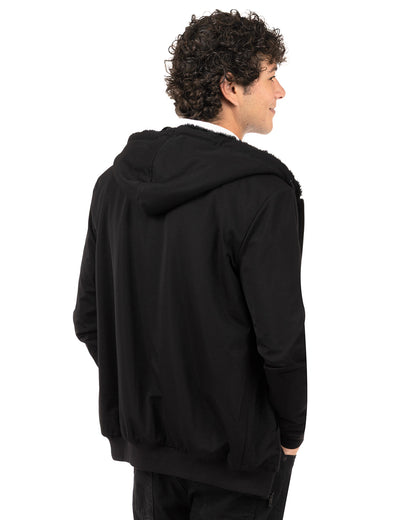 Zip-Up Rayon-Blend Hoodie with Faux Fur Lining - Introductory Special