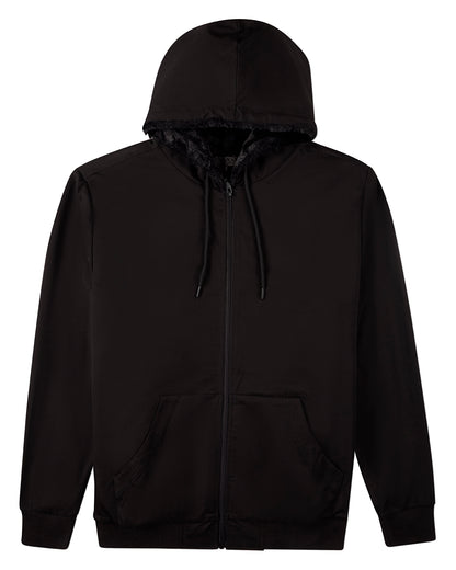 Men's Zip-Up Rayon Blend Hoodie with Faux Fur Lining -  Introductory Special