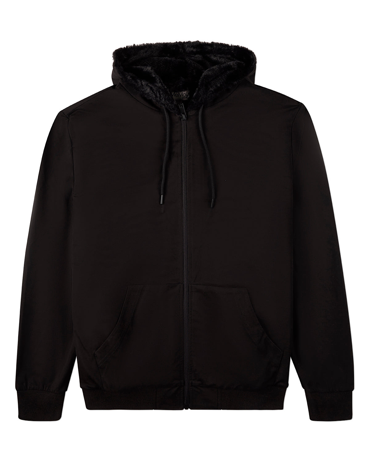 Men's Zip-Up Rayon Blend Hoodie with Faux Fur Lining -  Introductory Special