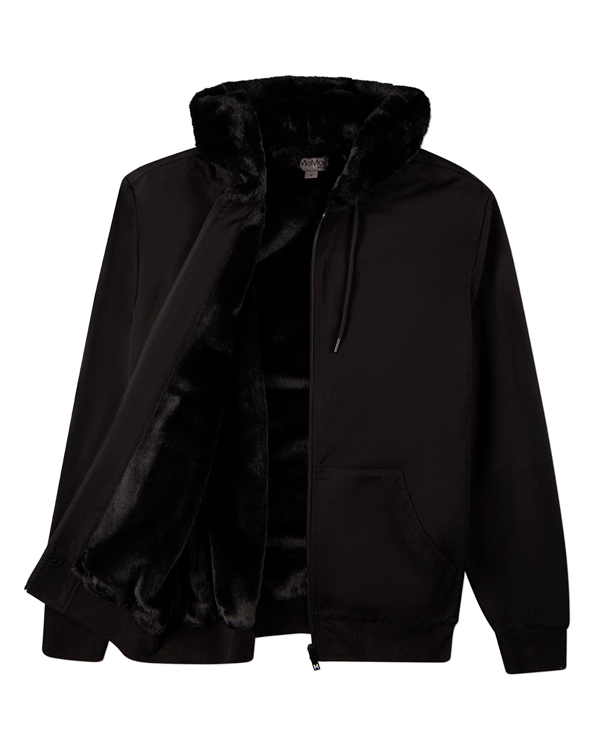 Men's Zip-Up Rayon Blend Hoodie with Faux Fur Lining -  Introductory Special