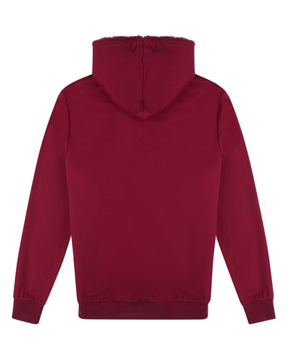Men's Zip-Up Rayon Blend Hoodie with Faux Fur Lining -  Introductory Special