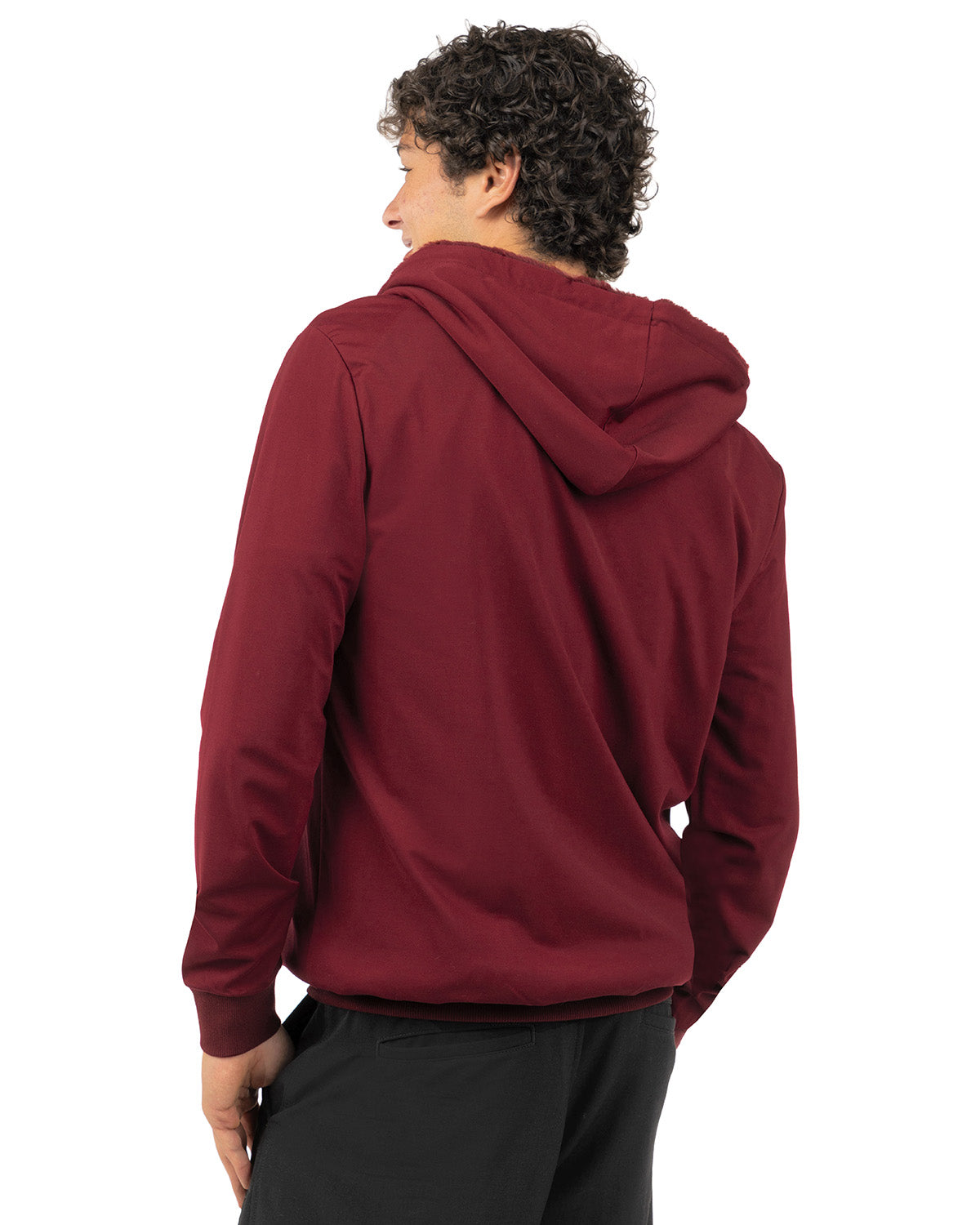 Zip-Up Rayon-Blend Hoodie with Faux Fur Lining - Introductory Special