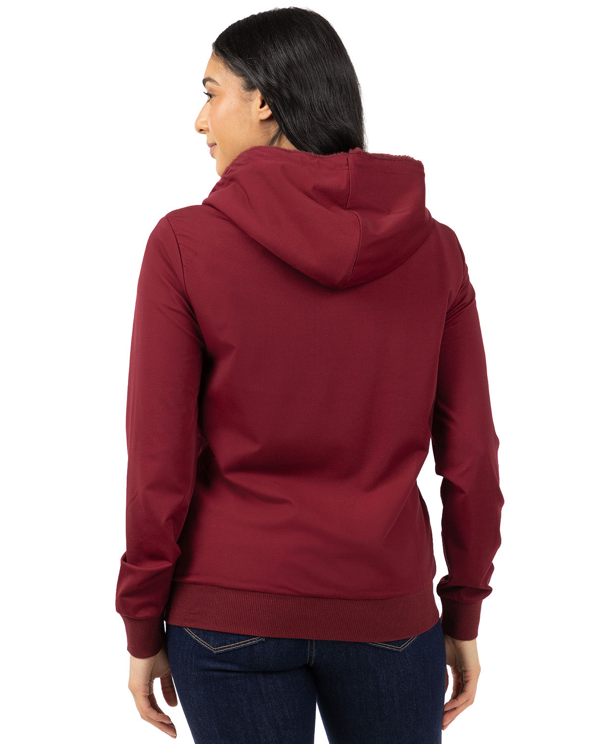 Zip-Up Rayon-Blend Hoodie with Faux Fur Lining - Introductory Special